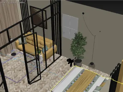 Cozy Bedroom interior scene 3D model