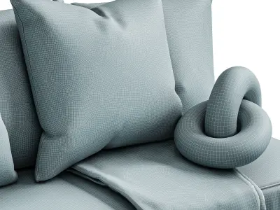 Decorative set of window sill cushions 3D model