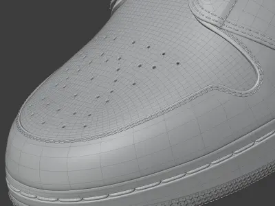 Nike Air Jordan 1 Mid Banned  3D model
