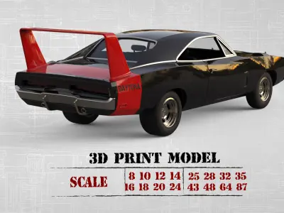 Charger Dayton Ready to print STL file muscle Car 3D print model