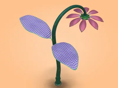 LampPost24 flower street lamp Free low-poly 3D model