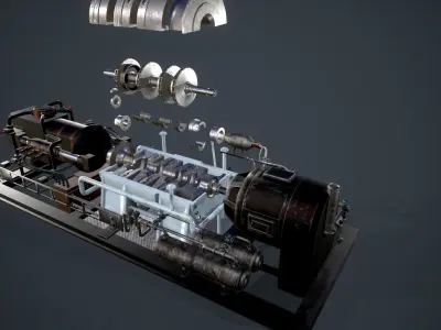 Compressor Low-poly 3D model