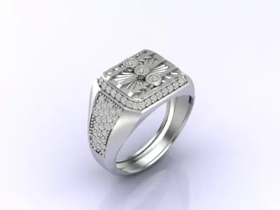 Print Ready STL 3DM  Gents Rings Diamond Men Ring  3D print model 101
