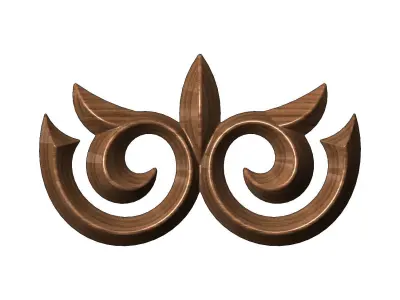Floral decoration onlay and relief 3D print model