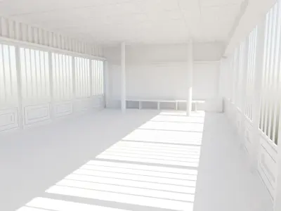 Dojo Hall Low-poly 3D model