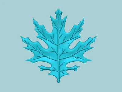Black Oak Tree Leaf - Molding Artificial EVA Craft 3D print model
