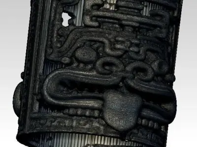 Woodoo Mayan Maori Carved Detailed Ring 3D print model