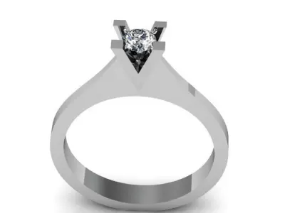 solitaire ring 3D print model 12