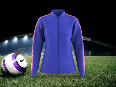 Raglan Fashion Casual Slim Sports Rib Jacquard Zipper Jacket 3D model