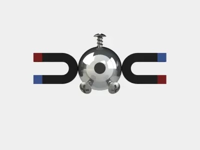 Magnemite metal ball with two lines Free 3D model