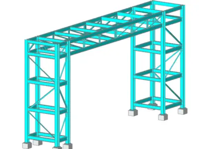 Pipe Bridge 13m long 2m wide  3D model