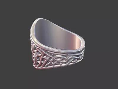 vintage ornate cross scrollwork ring 3D print model