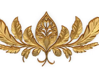 feather decor set wall panel 12 3D model