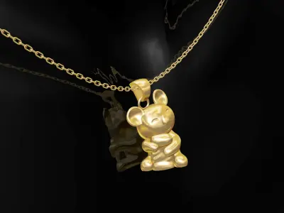 Koala pendant jewelry gold 3D print model