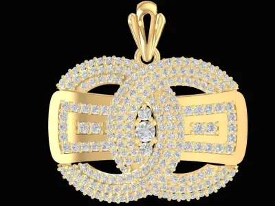 Luxury Pave Diamond Lock Pendant for Jewelry Design  2876 3D print model