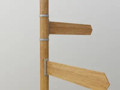 wooden signage  Low-poly 3D model