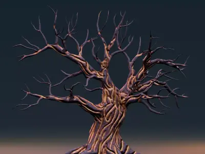 Stylized Halloween Props - Withered Tree 3 Low-poly 3D model