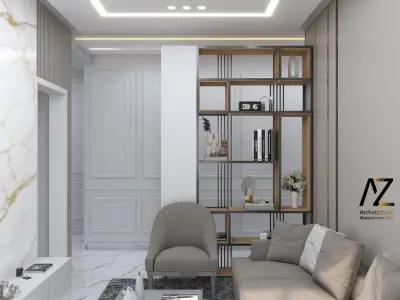 luxury reception and living room 3D model