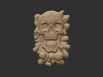skull christmas decor cnc model 3D print model