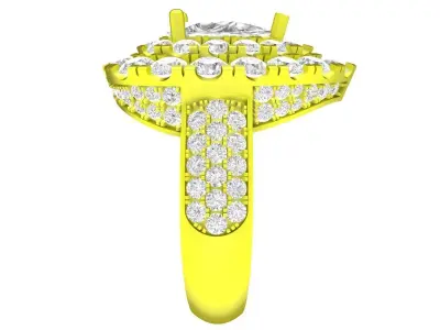 A7547 Luxury Korean Style Diamond Pear Engagement Ring 3D print model