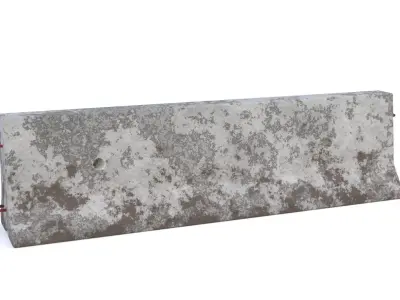 4 Game-Ready Concrete Jersey Barriers Low-poly 3D model