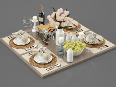 Breakfast Decorative Set 3D model