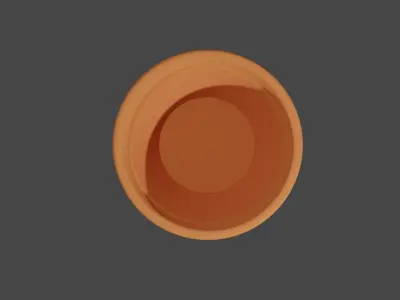 Brown flower pot made out of terracotta Free 3D model
