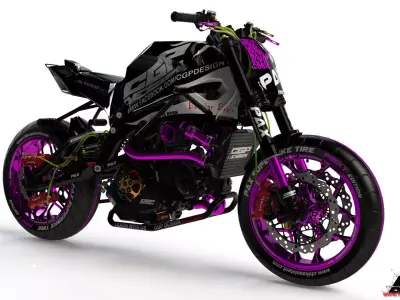 PINK RACE BIKE 3D model