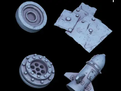 Kitbash Vol01 Ork 40 Unique pieces 3D print model