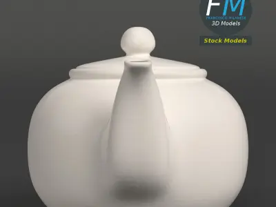 Porcelain teapot 1 3D model