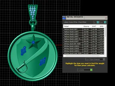 SWORD AND STAR DESIGN COIN PENDANT 3D-PRINTABLE MODEL  3D print model