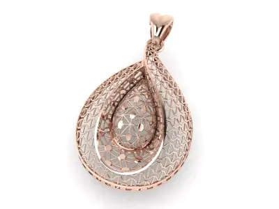Single lace pendant or necklace 3D print model
