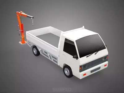 ATTACHED MANUAL HYDRAULIC JACK LIFT HOIST JIB CRANE PICKUP TRUCK 3D model