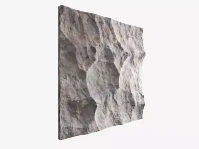 30-RockPanel piece of rock on wall 3D model