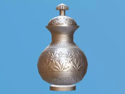 Ornate Silver Urn Low-poly 3D model