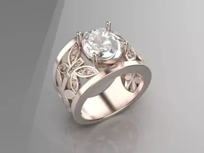 jewelry butterfly gold ring 3d model 3D print model