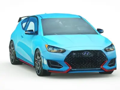 Hyundai Veloster N 2019 Low-poly 3D model