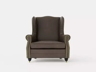 Admiral Armchair Vintage Fabric Low-poly 3D model