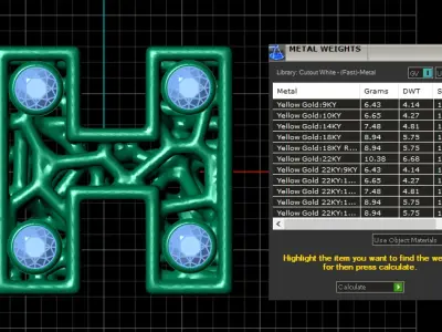 SIMPLE ALPHABET H PENDANT 3D PRINTABLE MODEL  3D print model