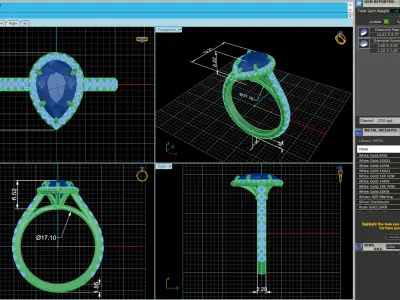 Wedding Diamond Ring V5 3D print model