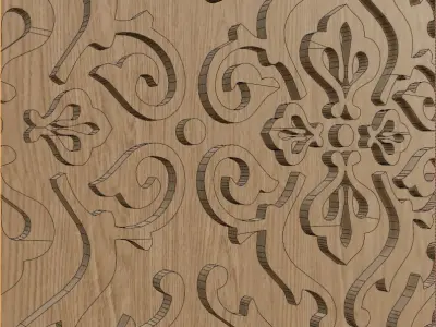 Decorative Wooden Wall Model 11 Low-poly 3D model