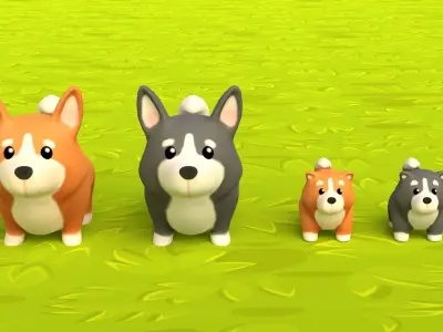 3D model Farm Animals Pack Low-poly 3D model