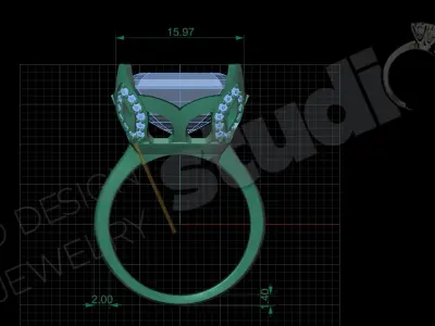 Luxury fashion diamond ring 3d model 3D print model