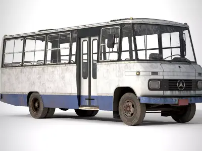 Bus Mercedes-Benz 608 D  Low-poly 3D model