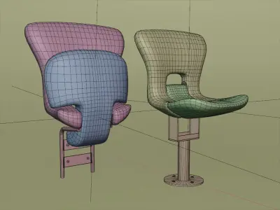 Plastic stadium seat FCB 3D model
