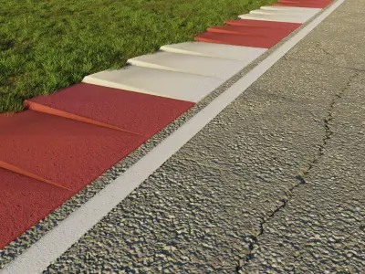 Track Kerb - Array and Curve Modifier - Silverstone Style 3D model