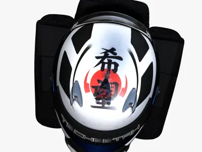 Lotterer helmet 2017 2018 Low-poly 3D model