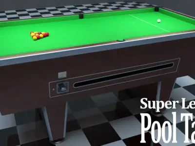 Super League Pool Table  Low-poly 3D model