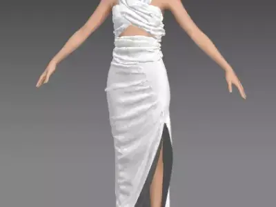 Cross  halter neck blouse belt Low-poly 3D model