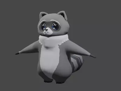 3D Character Racoon  3D model